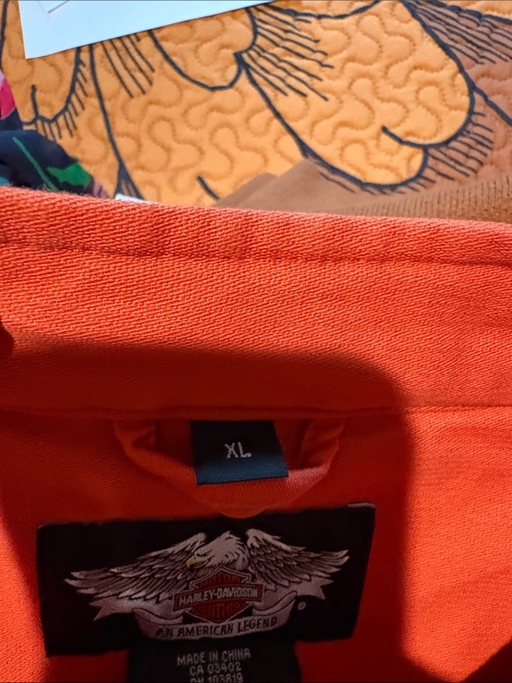 Harley-Davidson Women's Bright Orange Studded Zip Jacket - Picture 4 of 4